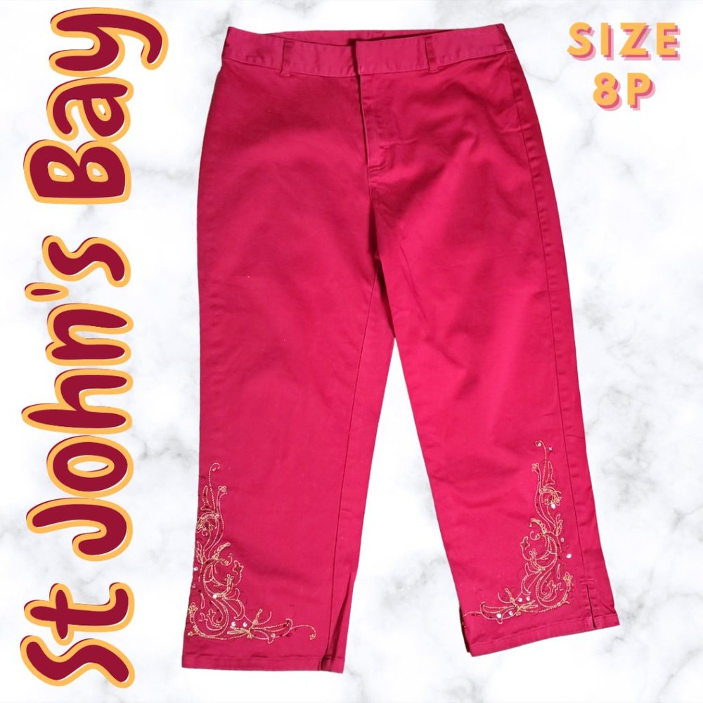 St John's Bay Women's Fuchsia Capri Size 8P